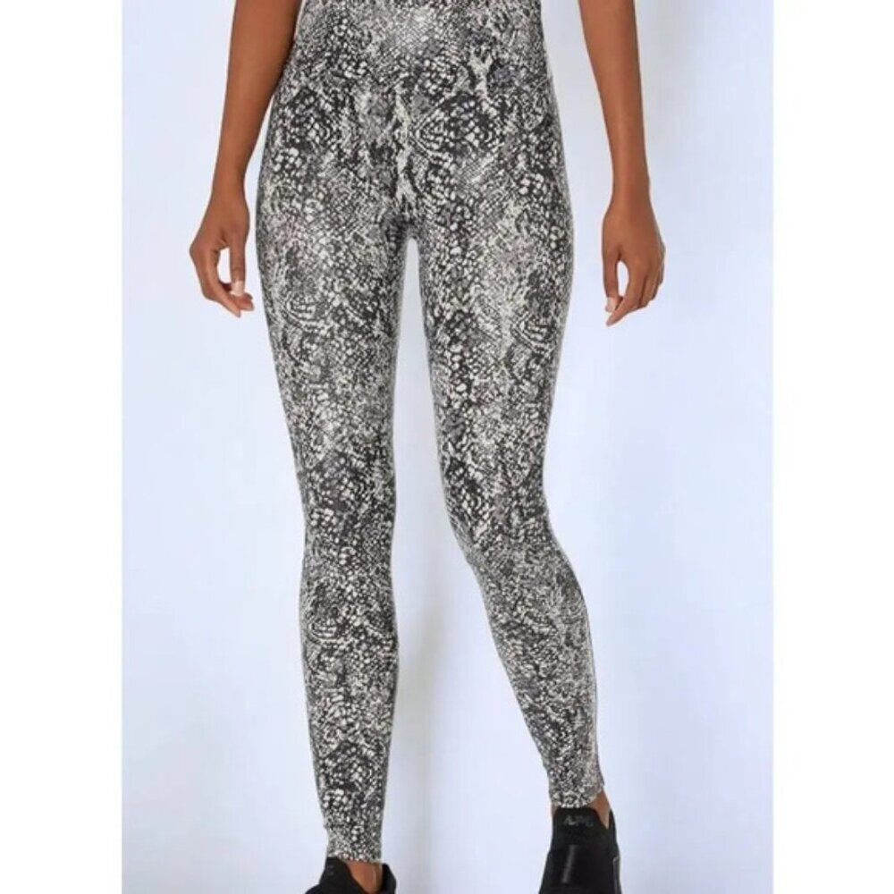 SPANX Faux Leather Snake Shine Leggings - Size Small